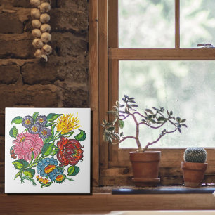 Ungarische ländliche Blumen Fliese