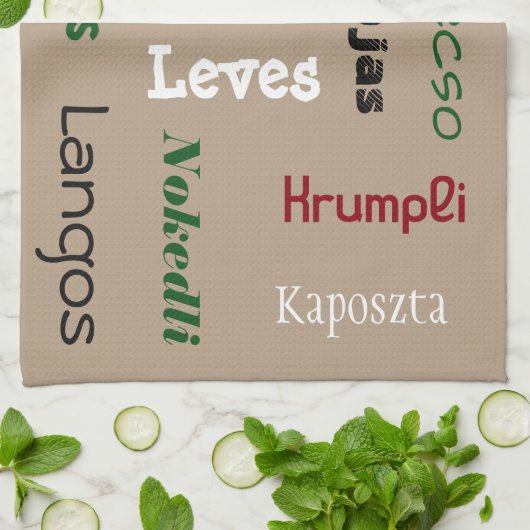 Ungarische Lebensmittel Geschirrtuch (Gefaltet)