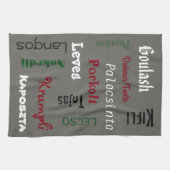 Ungarische Lebensmittel grau Geschirrtuch (Horizontal)