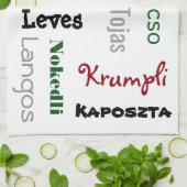 Ungarische Lebensmittel Weiße Küche Geschirrtuch (Gefaltet)