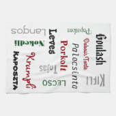 Ungarische Lebensmittel Weiße Küche Geschirrtuch (Horizontal)