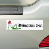 Ungarische Mädchen-Silhouette-Flagge Autoaufkleber (Auf Auto)