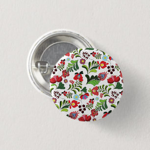 Ungarische Matyo-Blumenmuster Button