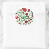 Ungarische Matyo Folk Art Runder Aufkleber (Tasche)