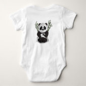 Ungarische Panda handgezeichnete Abbildung Baby Strampler (Rückseite)