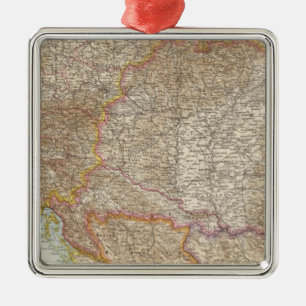 Ungarische Reich-Karte Österreichs Silbernes Ornament