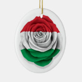 Ungarische Rosen-Flagge auf Weiß Keramikornament (Rechts)