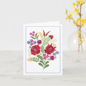 Ungarische Rote Paprikaschoten Grußkarte Karte (Gelbe Blume)