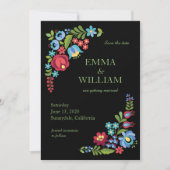 Ungarische Rote Rose Hochzeitskarte Save the Date Einladung (Vorderseite)