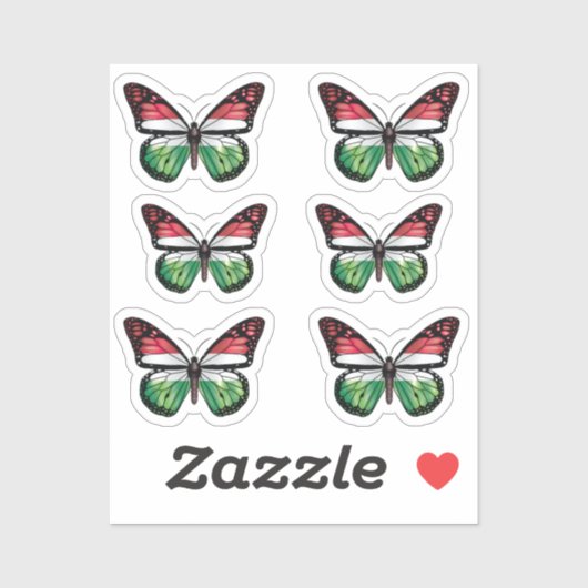 Ungarische Schmetterlingsmonarchflagge Aufkleber (Blatt)