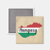 Ungarische Silhouette der Flagge Magnet (Vorderseite/Rückseite)