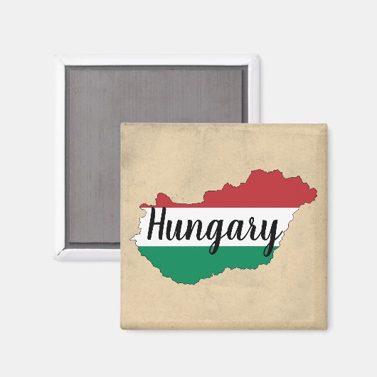Ungarische Silhouette der Flagge Magnet (Vorderseite/Rückseite)
