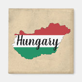 Ungarische Silhouette der Flagge Magnet (Vorne)