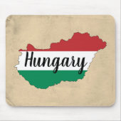 Ungarische Silhouette der Flagge Mousepad (Vorne)