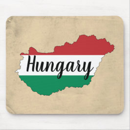Ungarische Silhouette der Flagge Mousepad