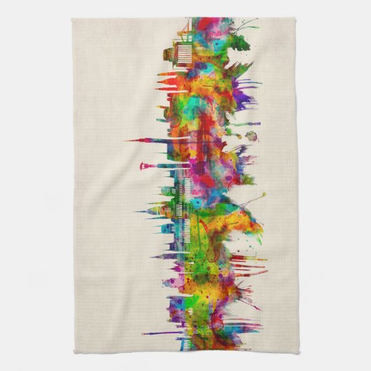 Ungarische Skyline Geschirrtuch (Vertikal)