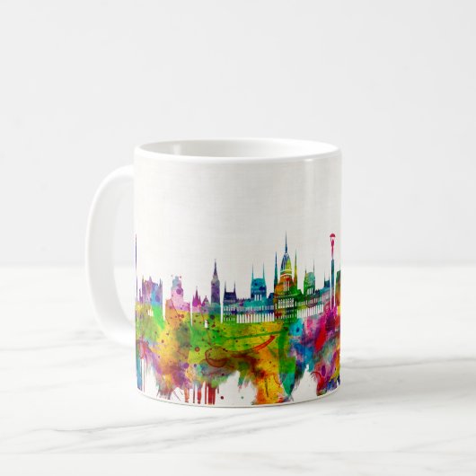 Ungarische Skyline Kaffeetasse (Vorderseite Links)