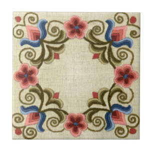 Ungarische Stickerei Quadrat Fliese