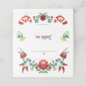 Ungarische Tradition Platzkarte (Außenseite Aufgefaltet)