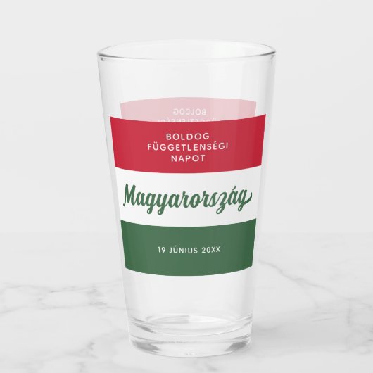 Ungarische Unabhängigkeitstagsflagge Glas (Rückseite)