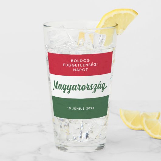 Ungarische Unabhängigkeitstagsflagge Glas (Rückseite Ice)