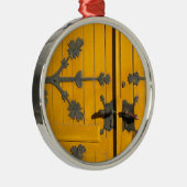 Ungarische verzierte gelbe Tür - Verzierung Ornament Aus Metall (Rechts)