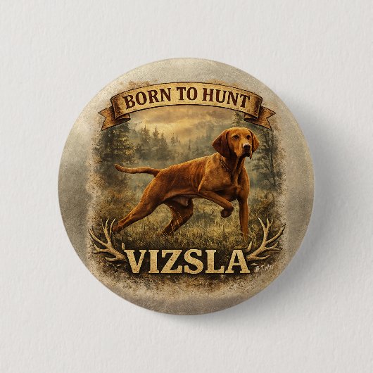 Ungarische Vizsla-Kunst    Button (Vorderseite)