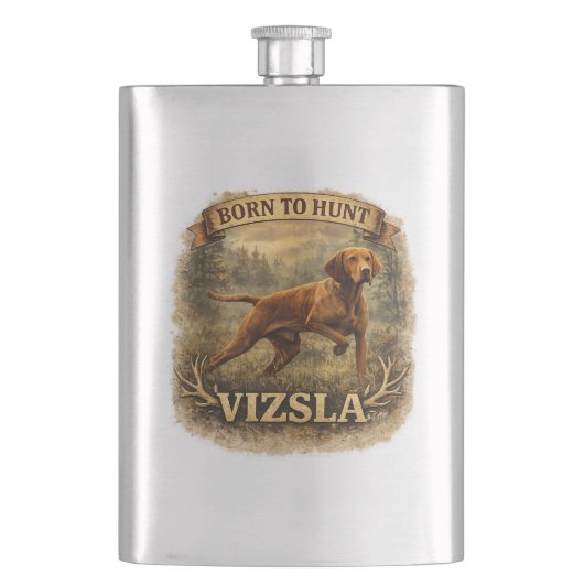 Ungarische Vizsla-Kunst Flachmann (Vorderseite)