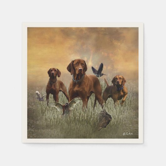 Ungarische Vizsla-Kunst Serviette (Vorderseite)