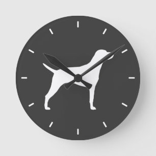 Ungarische Vizsla-Silhouette Runde Wanduhr
