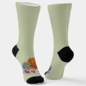 Ungarische Vizsla und farbenfrohe Sommer-Blume Grü Socken (Gewinkelt)