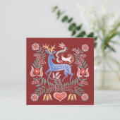 Ungarische Volkskunst Einladung (Stehend Vorderseite)