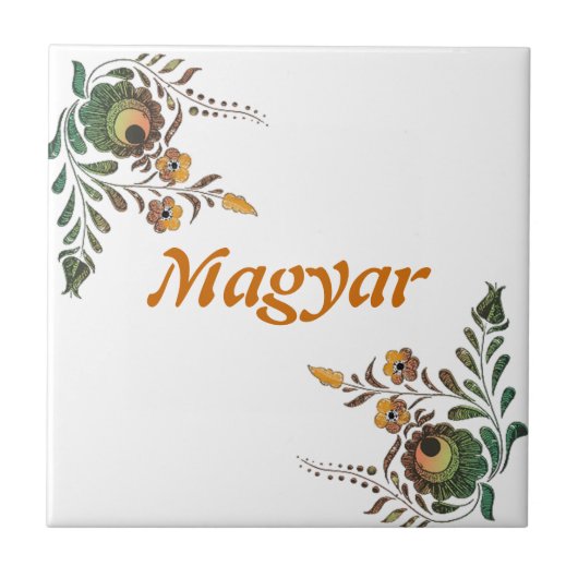 Ungarische Volkskunst Fliese (Vorderseite)