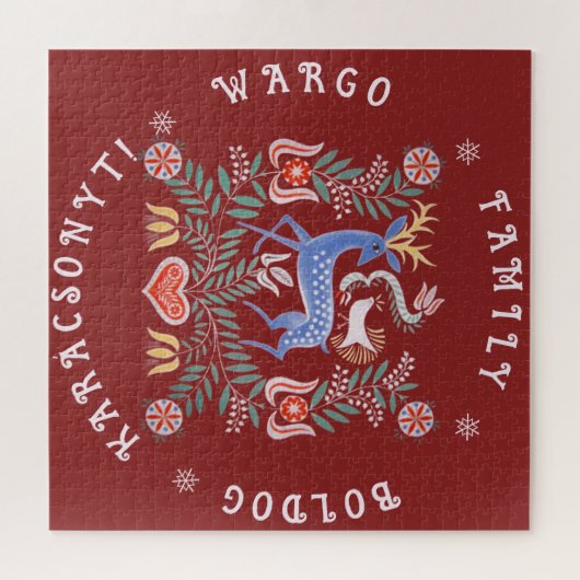 Ungarische Volkskunst frohe Weihnachten Puzzle (Horizontal)