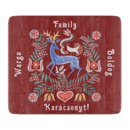 Ungarische Volkskunst frohe Weihnachten Schneidebrett