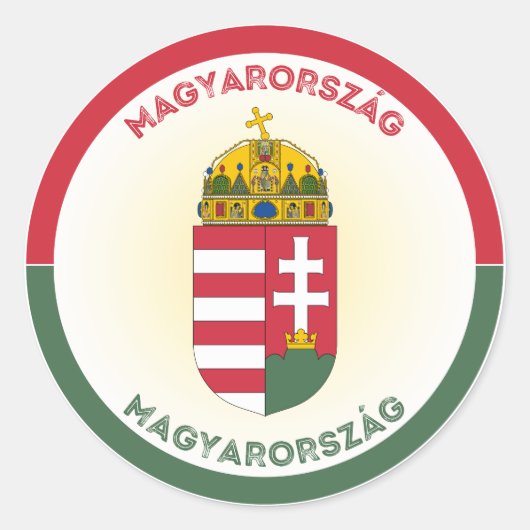 Ungarische Wappen-Circle-Form Runder Aufkleber (Vorderseite)