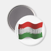 Ungarische Wave Flag Magnet (Vorderseite/Rückseite)