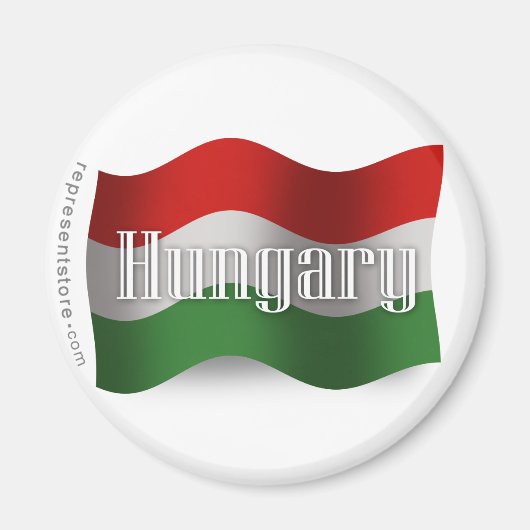 Ungarische Wave Flag Magnet (Vorne)