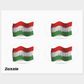 Ungarische Wave Flag Ovaler Aufkleber (Blatt)