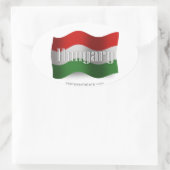 Ungarische Wave Flag Ovaler Aufkleber (Tasche)