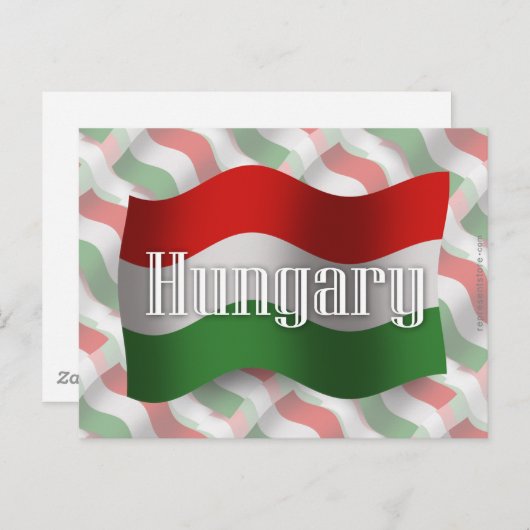 Ungarische Wave Flag Postkarte (Vorne/Hinten)