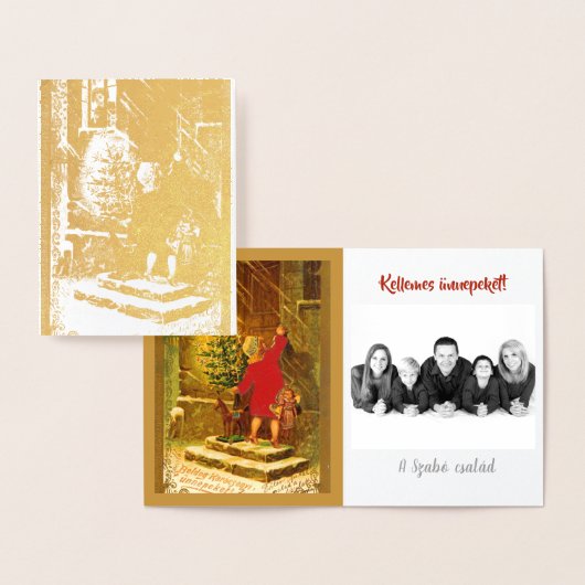 Ungarische Weihnachten aus dem Jahr 1896 - Gold Folienkarte (Anzeige)