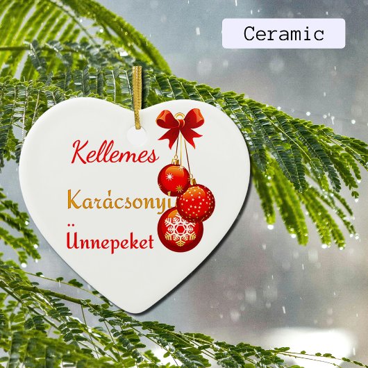 Ungarische Weihnachtsgrüße Keramikornament