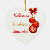 Ungarische Weihnachtsgrüße Keramikornament (Vorne)