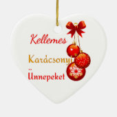 Ungarische Weihnachtsgrüße Keramikornament (Hinten)