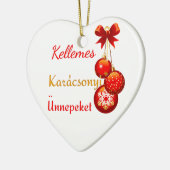 Ungarische Weihnachtsgrüße Keramikornament (Links)