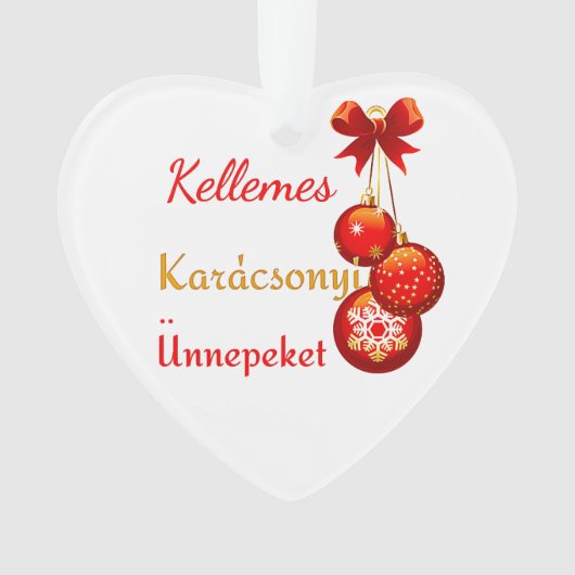 Ungarische Weihnachtsgrüße Ornament (Vorderseite)