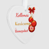Ungarische Weihnachtsgrüße Ornament (Vorderseite)
