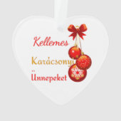 Ungarische Weihnachtsgrüße Ornament (Rückseite)