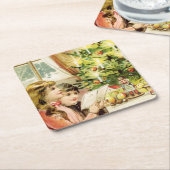 Ungarische Weihnachtskarte 1902 Rechteckiger Pappuntersetzer (angewinkelt)